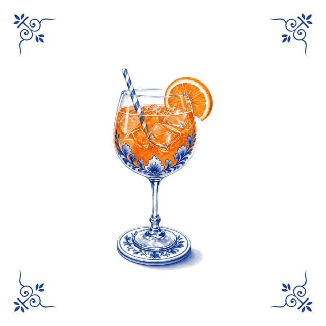 Aperol Spritz, Delfter Blau Fliese
