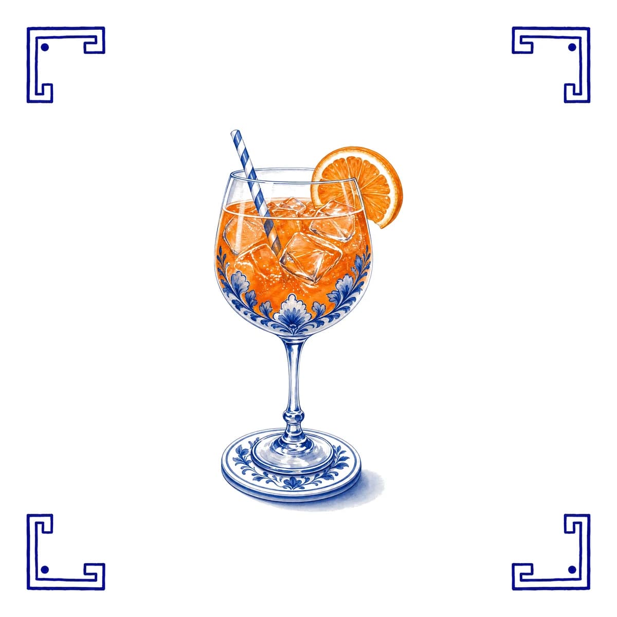 Aperol Spritz – Delfter Blau Fliese