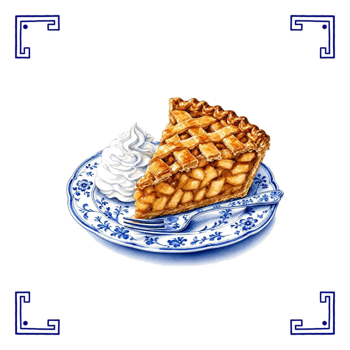 Apfelkuchen – Delfter Blau Fliese