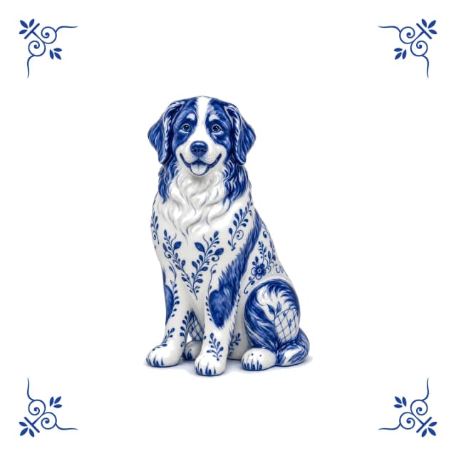 Berner Sennenhund, Delfter Blau Fliese