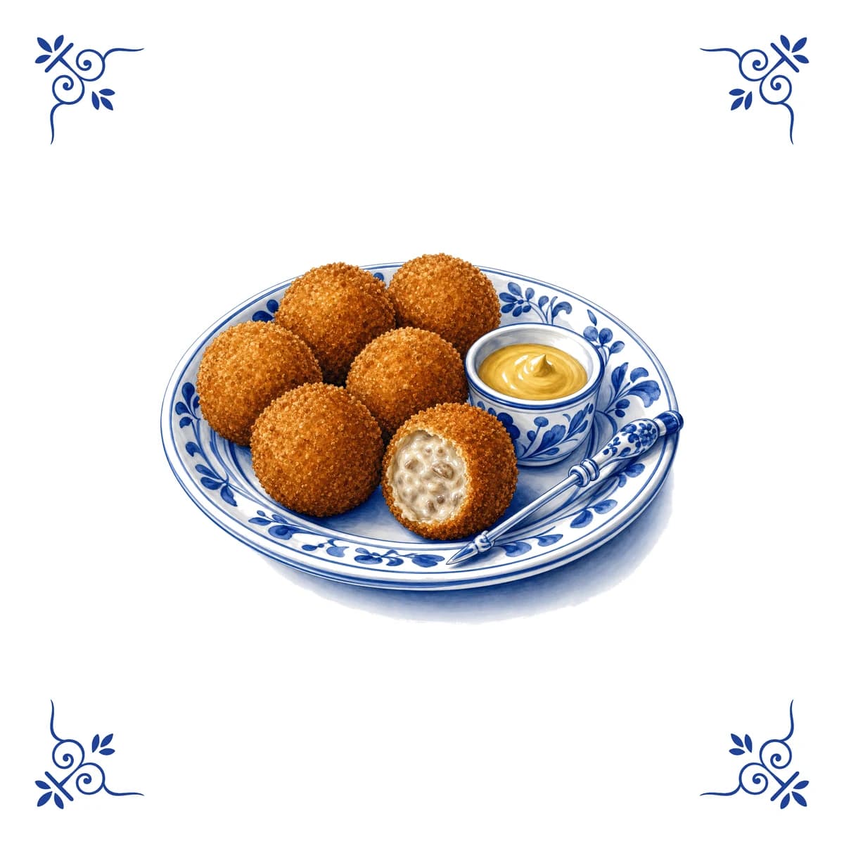 Bitterballen – Delfter Blau Fliese