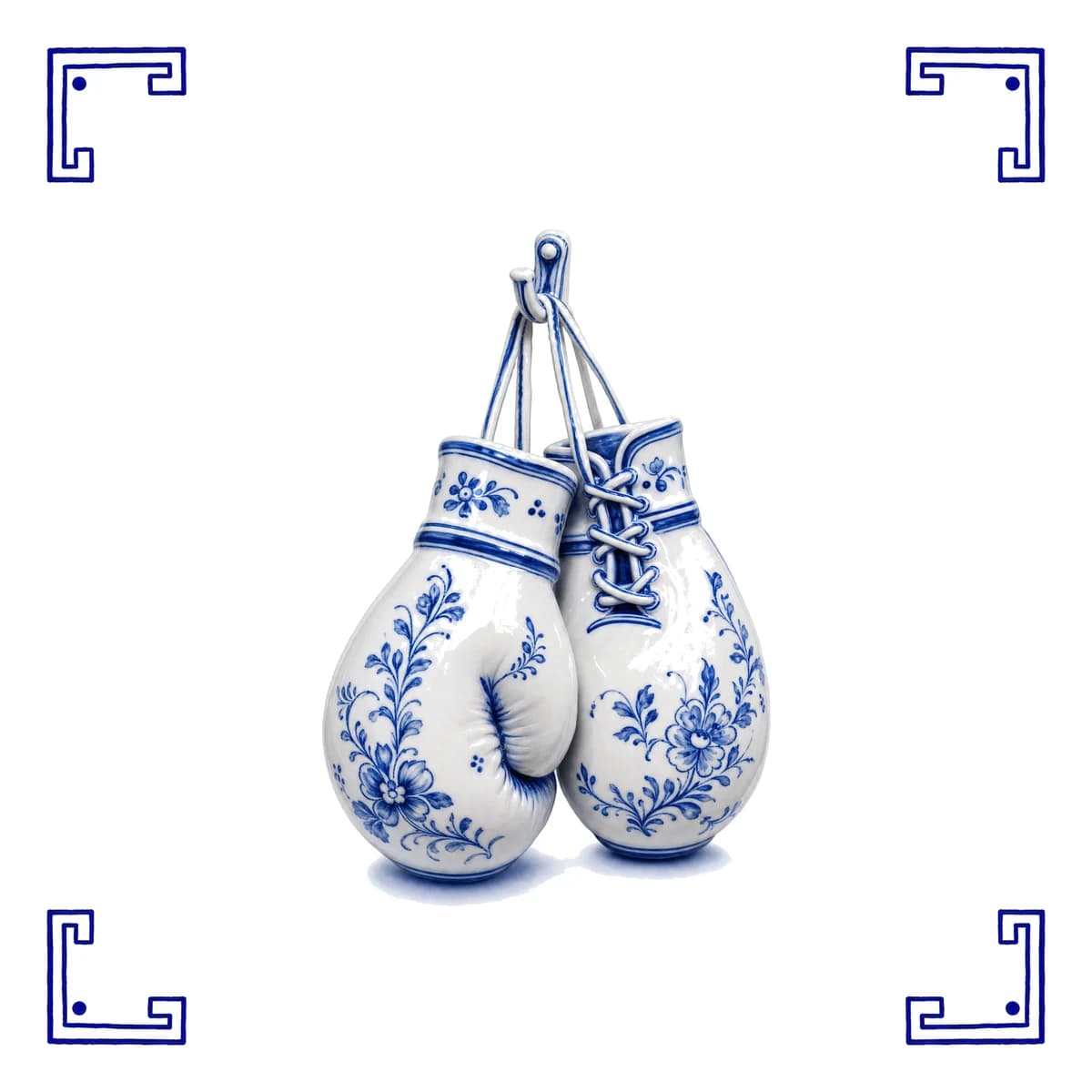 Boxhandschuhe – Delfter Blau Fliese