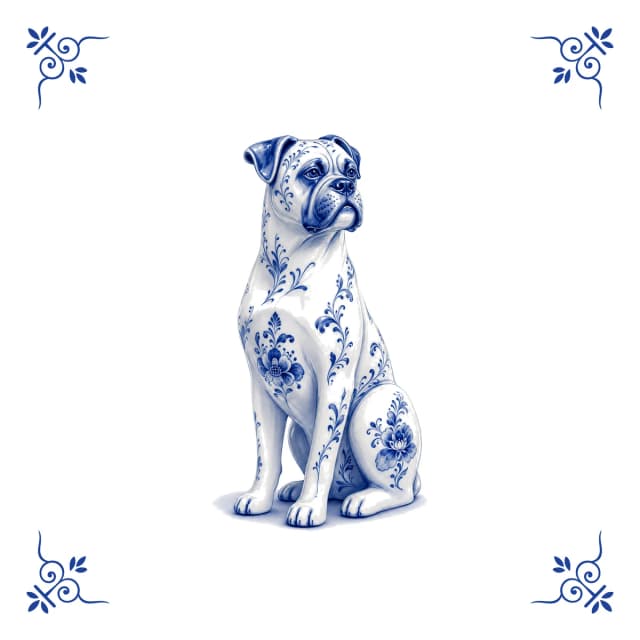 Boxer, Delfter Blau Fliese