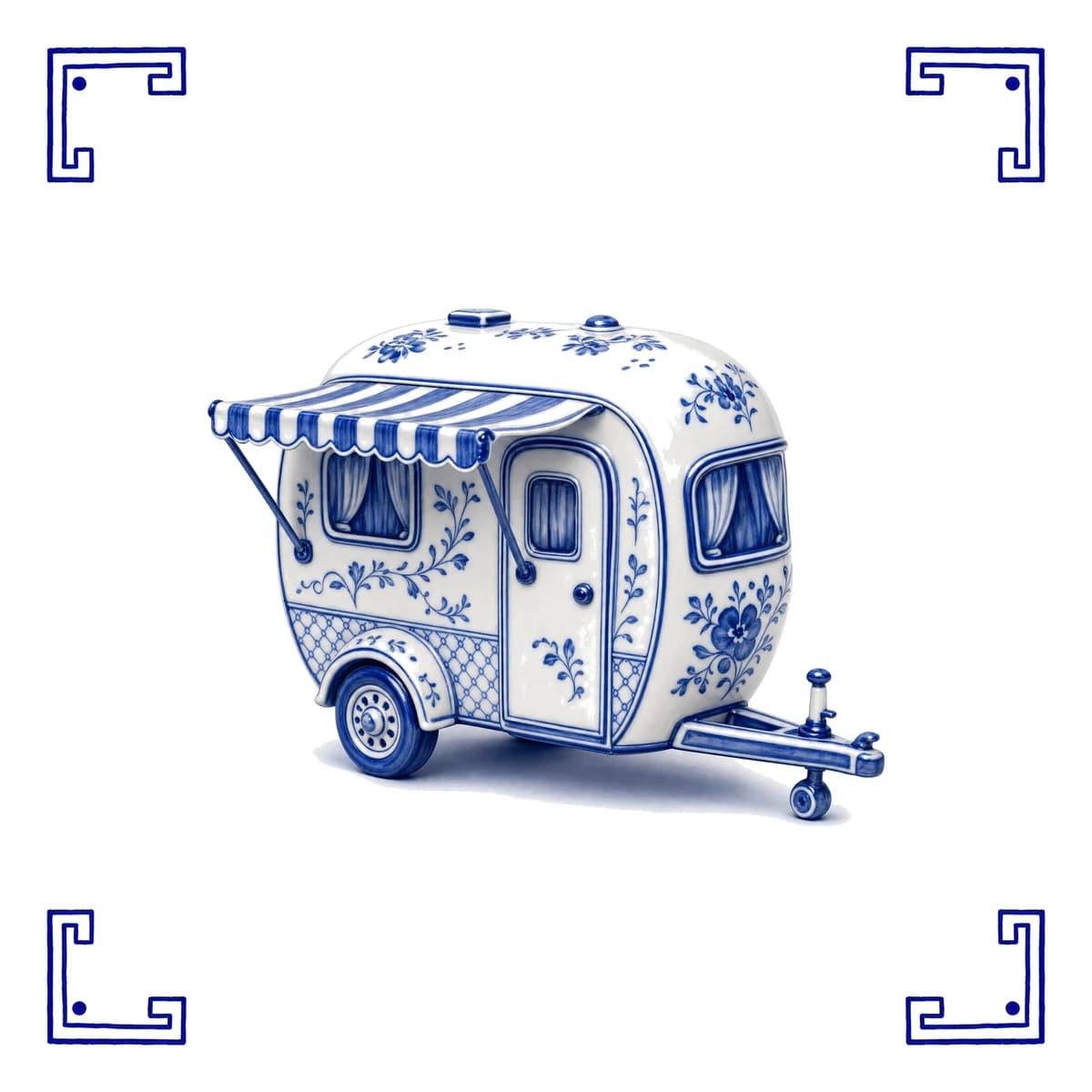 Wohnwagen – Delfter Blau Fliese