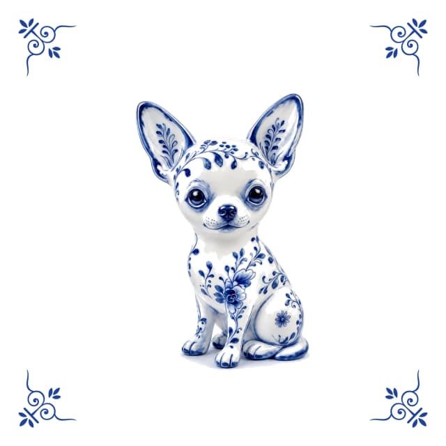 Chihuahua, Delfter Blau Fliese