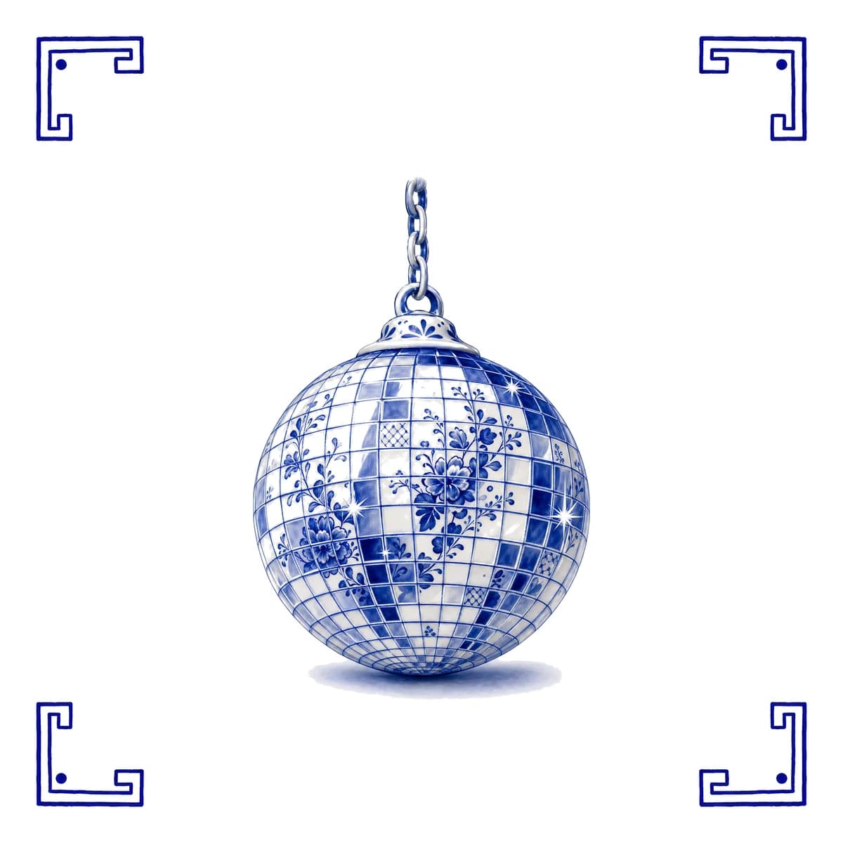 Discokugel – Delfter Blau Fliese