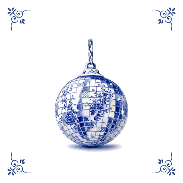 Discokugel, Delfter Blau Fliese