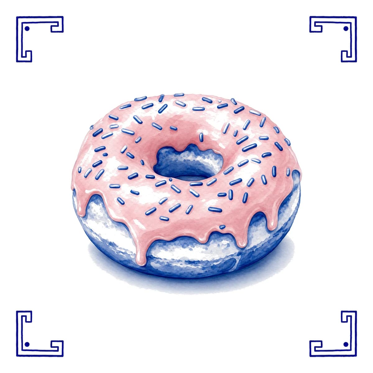 Donut – Delfter Blau Fliese