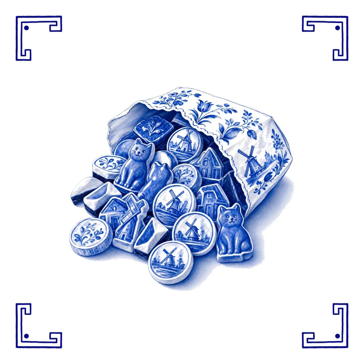 Lakritz – Delfter Blau Fliese