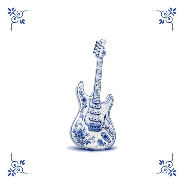 E-Gitarre, Delfter Blau Fliese