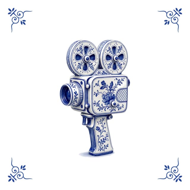 Filmkamera, Delfter Blau Fliese