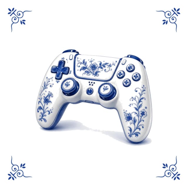 Gamecontroller, Delfter Blau Fliese