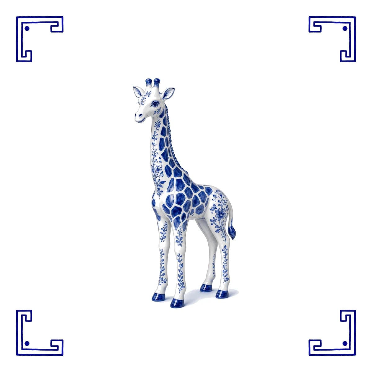 Giraffe – Delfter Blau Fliese