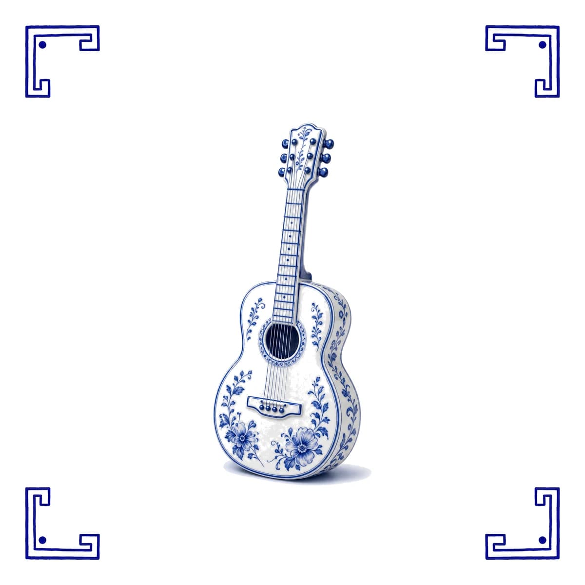 Akustikgitarre – Delfter Blau Fliese