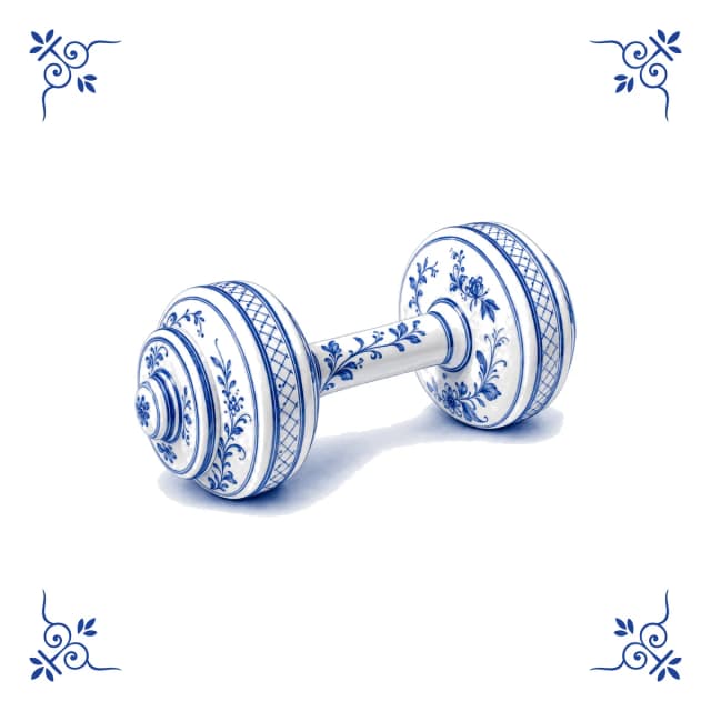Kurzhantel, Delfter Blau Fliese