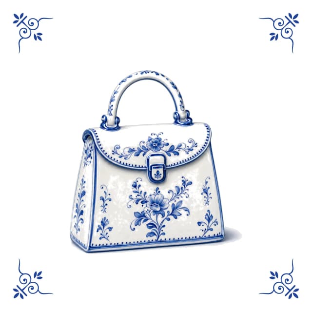 Handtasche, Delfter Blau Fliese