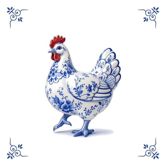 Huhn, Delfter Blau Fliese