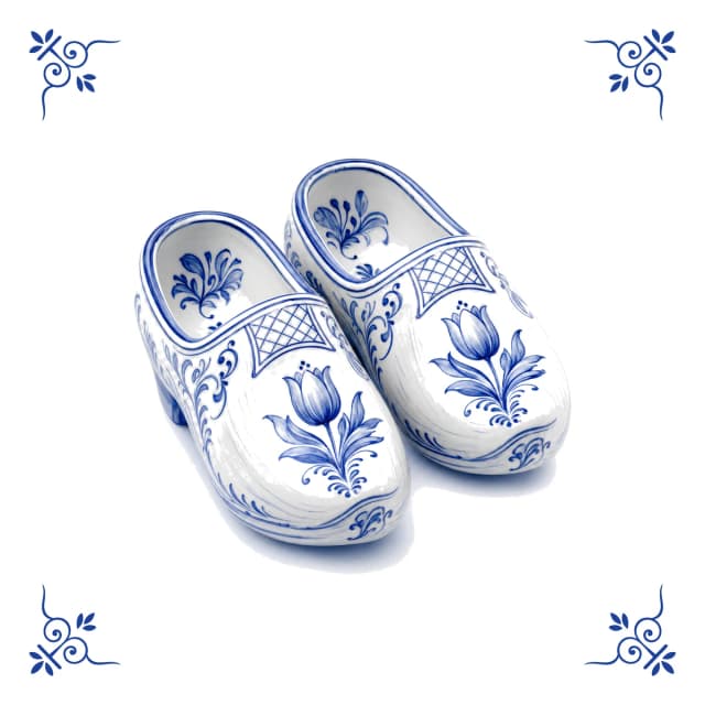 Holzschuhe, Delfter Blau Fliese