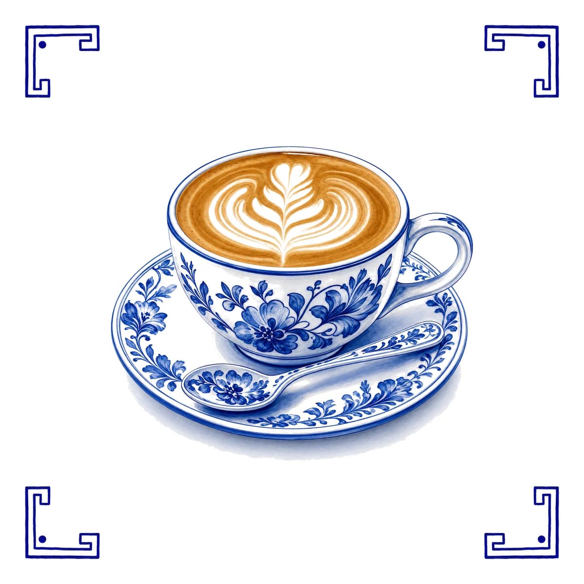 Kaffee – Delfter Blau Fliese