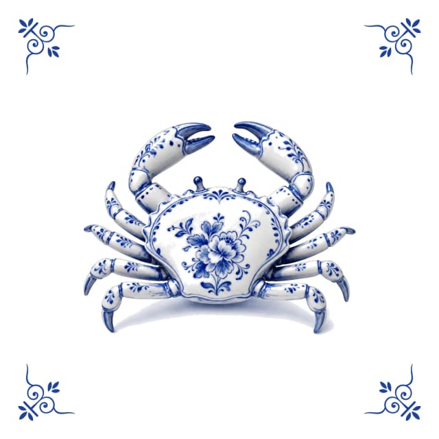 Krabbe, Delfter Blau Fliese