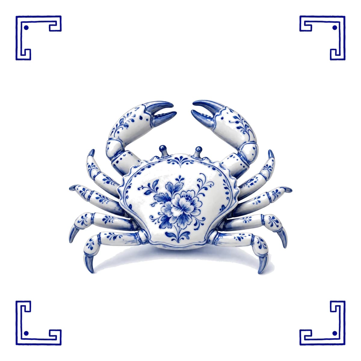 Krabbe – Delfter Blau Fliese