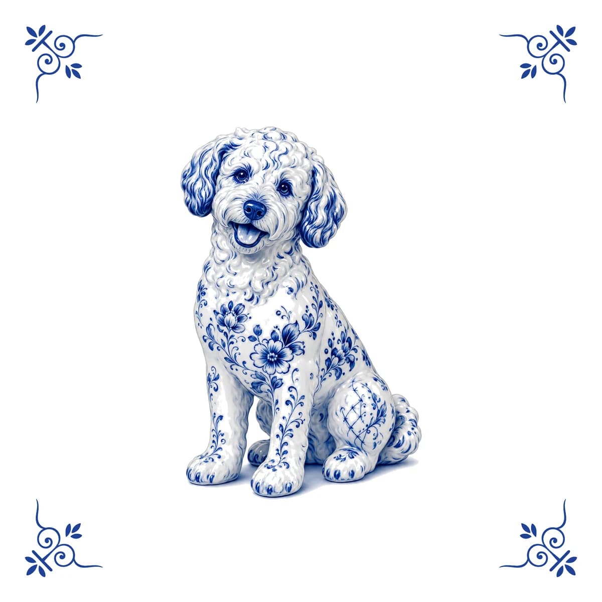 Labradoodle – Delfter Blau Fliese