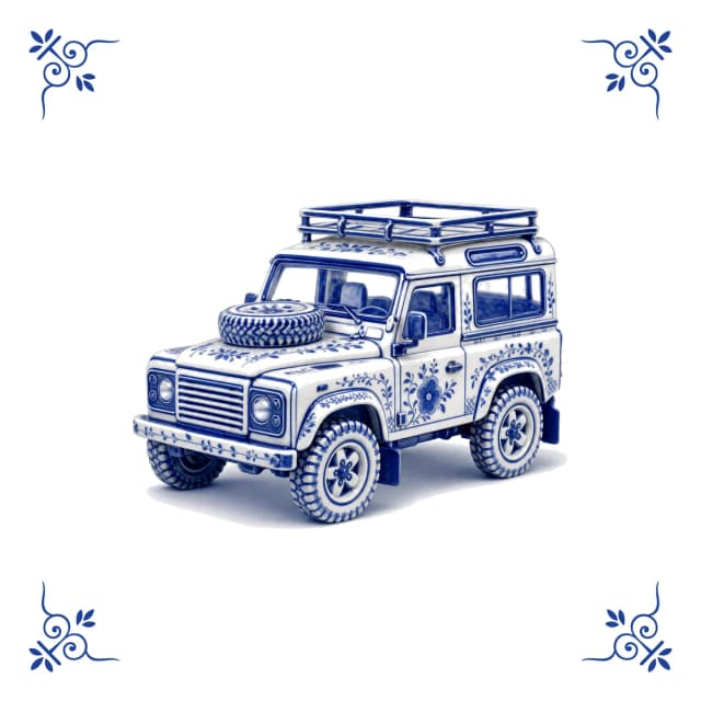 Klassischer Land Rover, Delfter Blau Fliese