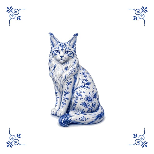 Maine Coon, Delfter Blau Fliese
