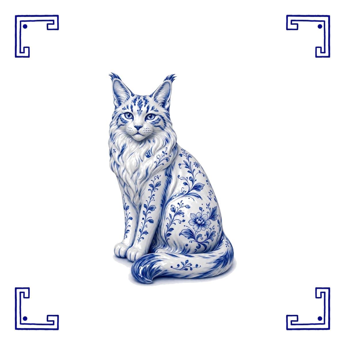 Maine Coon – Delfter Blau Fliese