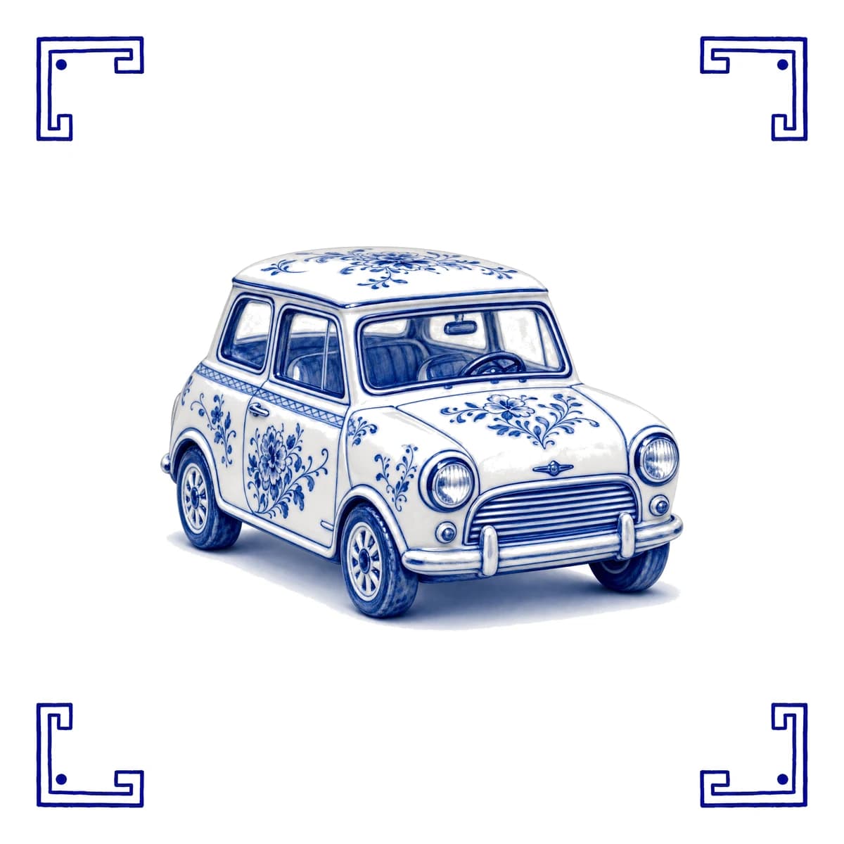 Klassischer Mini – Delfter Blau Fliese