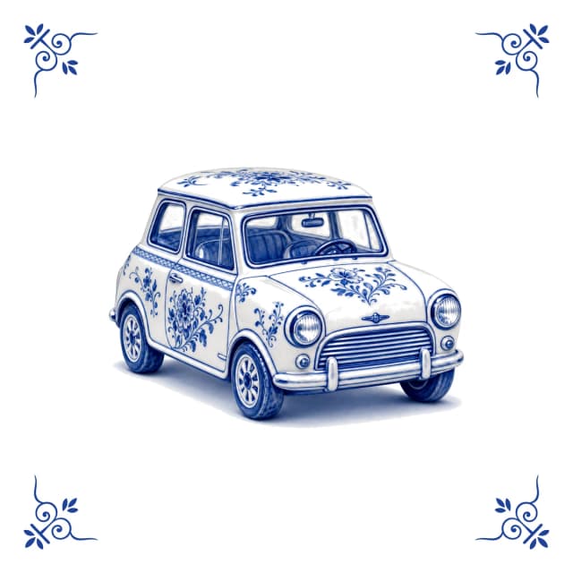 Klassischer Mini, Delfter Blau Fliese