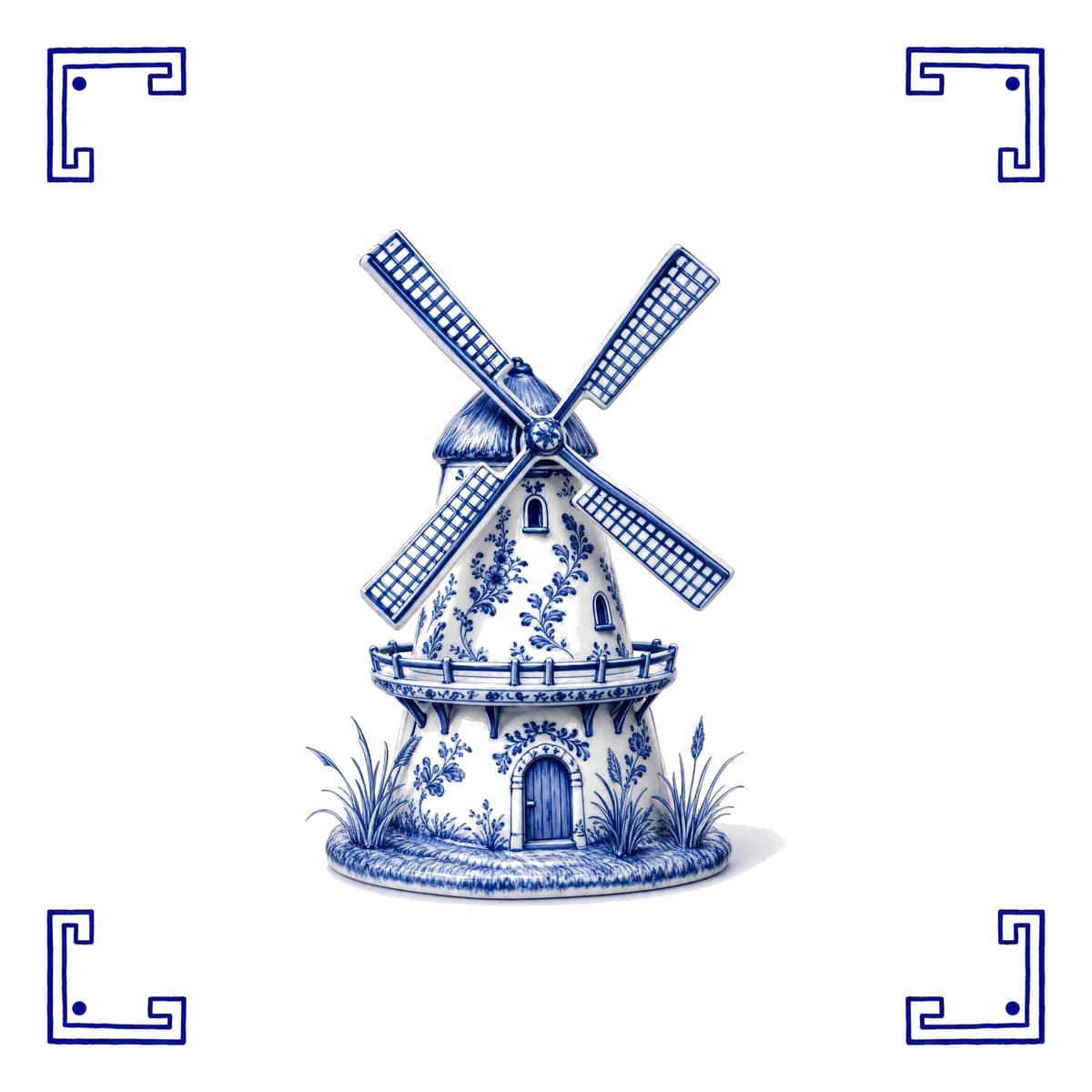 Windmühle – Delfter Blau Fliese