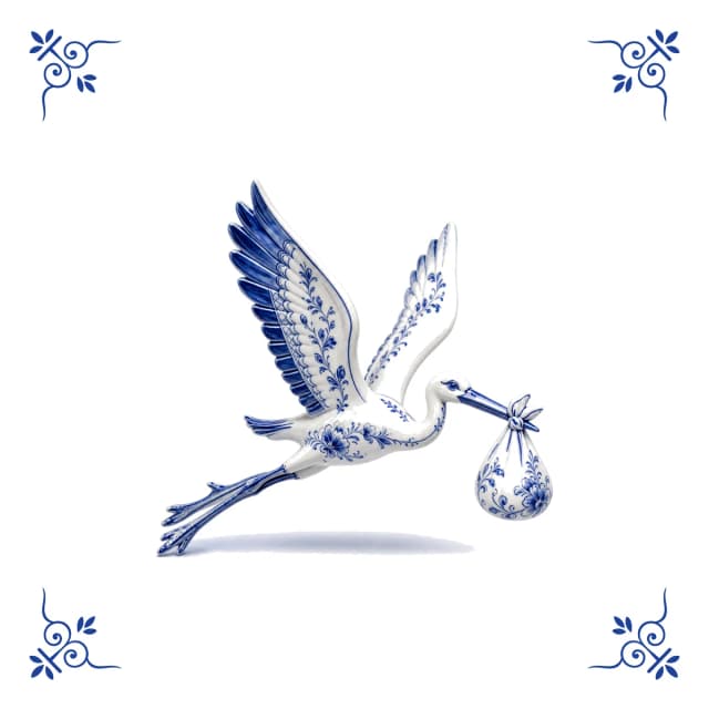 Storch, Delfter Blau Fliese