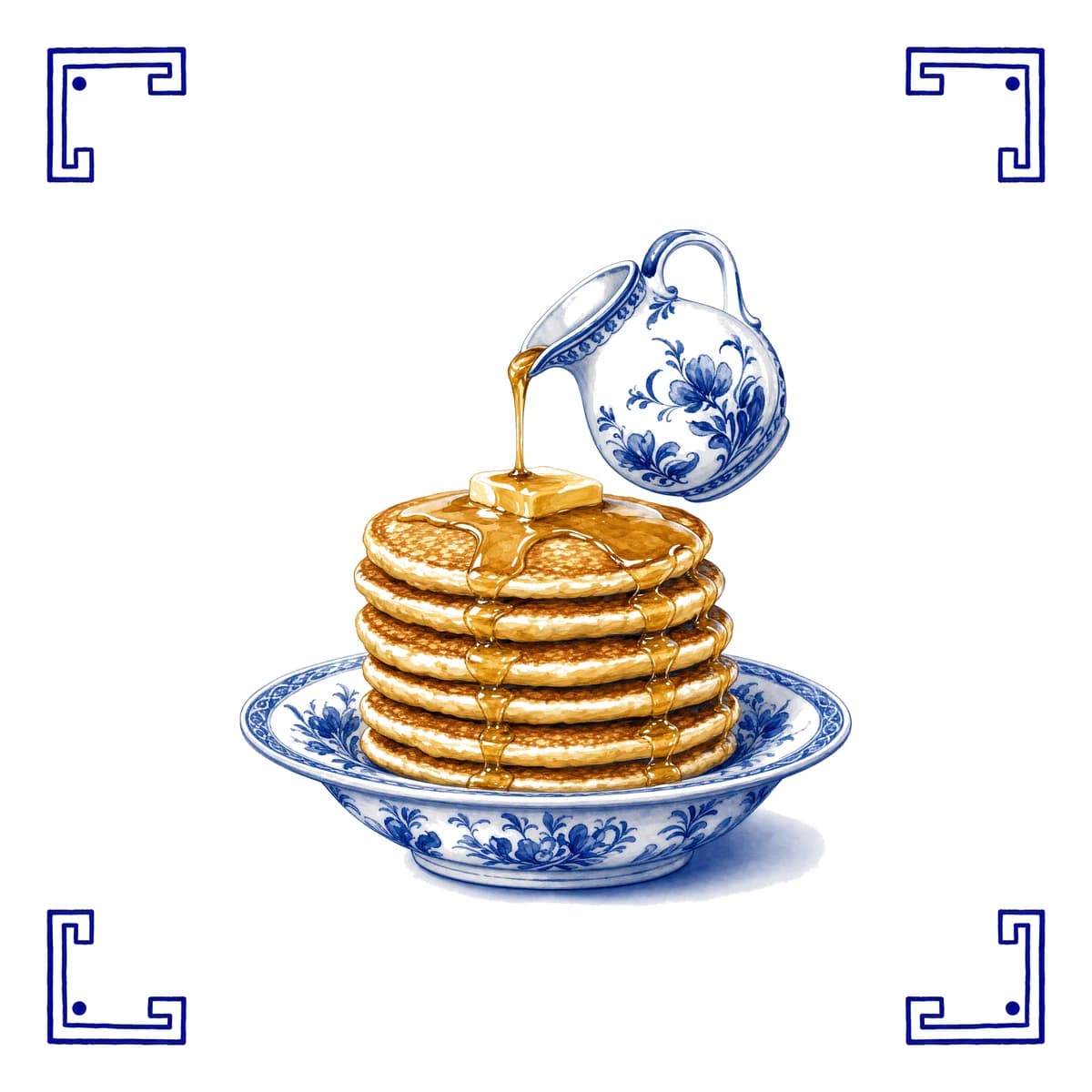 Pfannkuchen – Delfter Blau Fliese