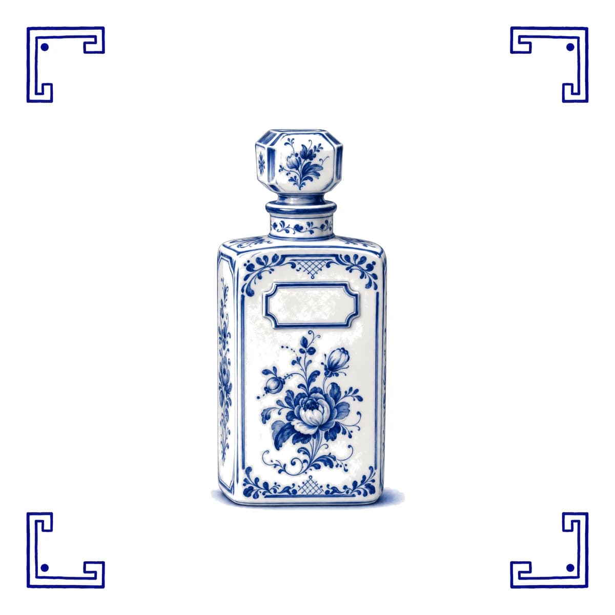 Parfümflakon – Delfter Blau Fliese