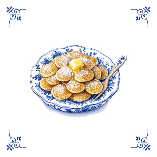 Poffertjes, Delfter Blau Fliese
