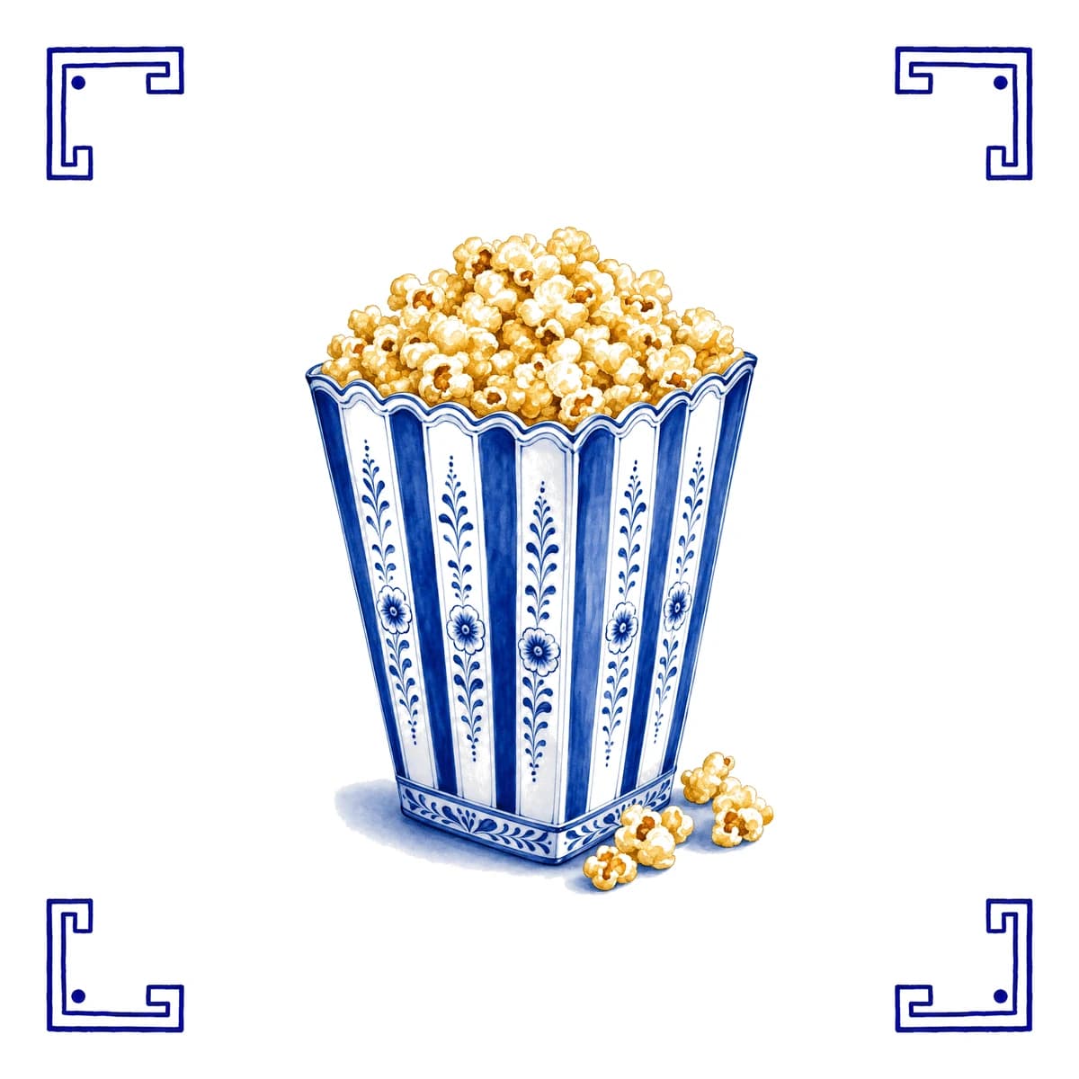 Popcorn – Delfter Blau Fliese