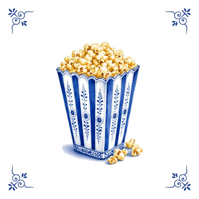 Popcorn, Delfter Blau Fliese