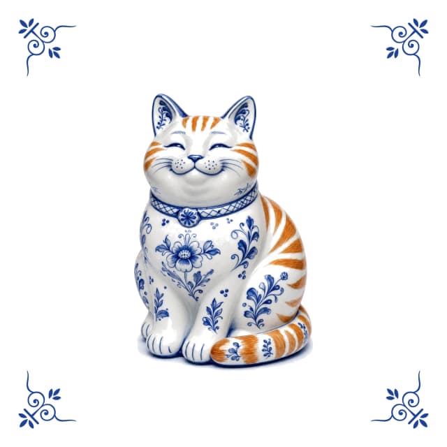 Roter Kater, Delfter Blau Fliese