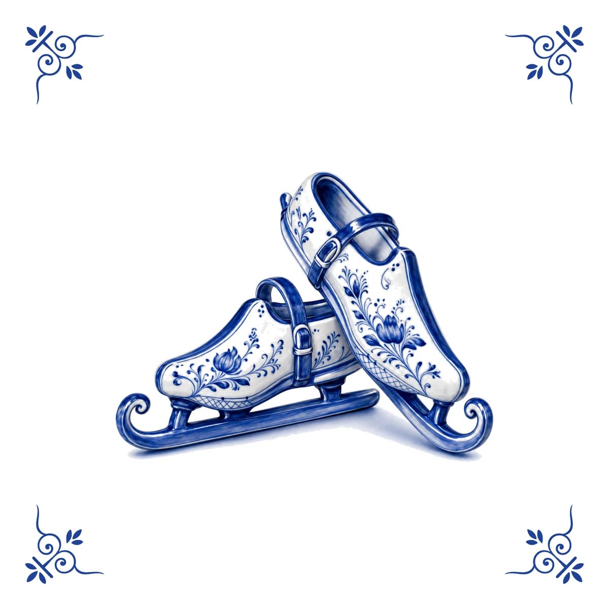 Schlittschuhe – Delfter Blau Fliese