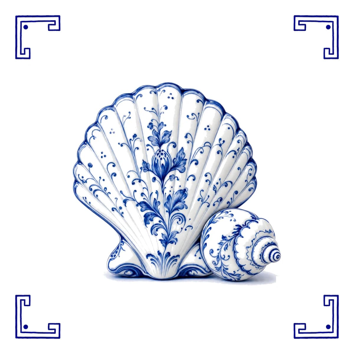Muschel – Delfter Blau Fliese