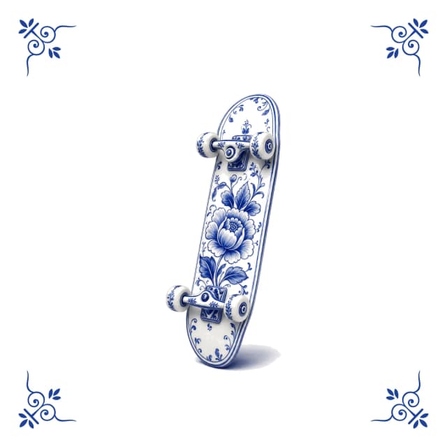 Skateboard, Delfter Blau Fliese