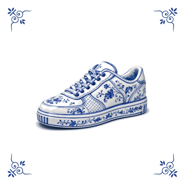 Sneaker, Delfter Blau Fliese