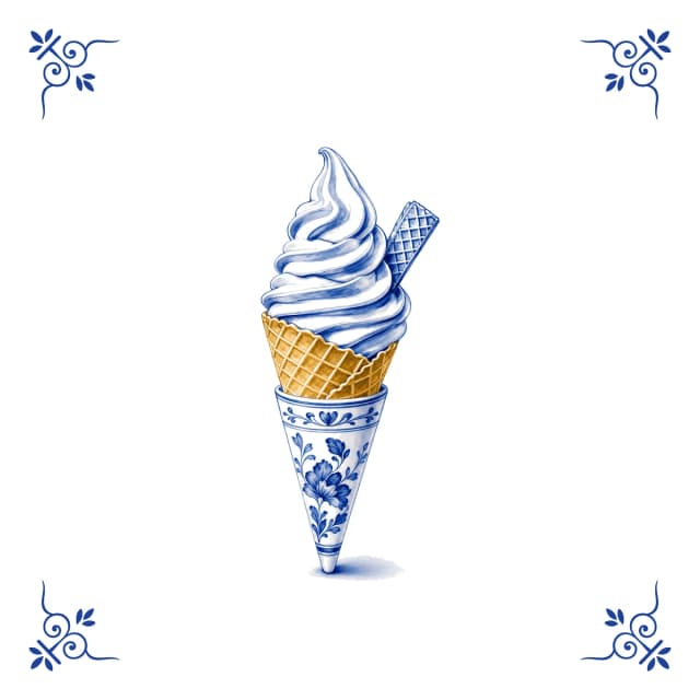 Softeis, Delfter Blau Fliese