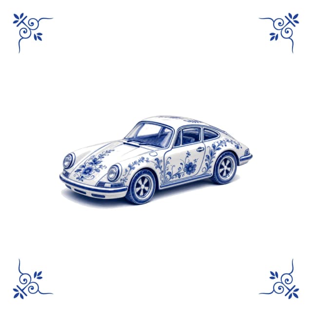 Klassischer Sportwagen, Delfter Blau Fliese