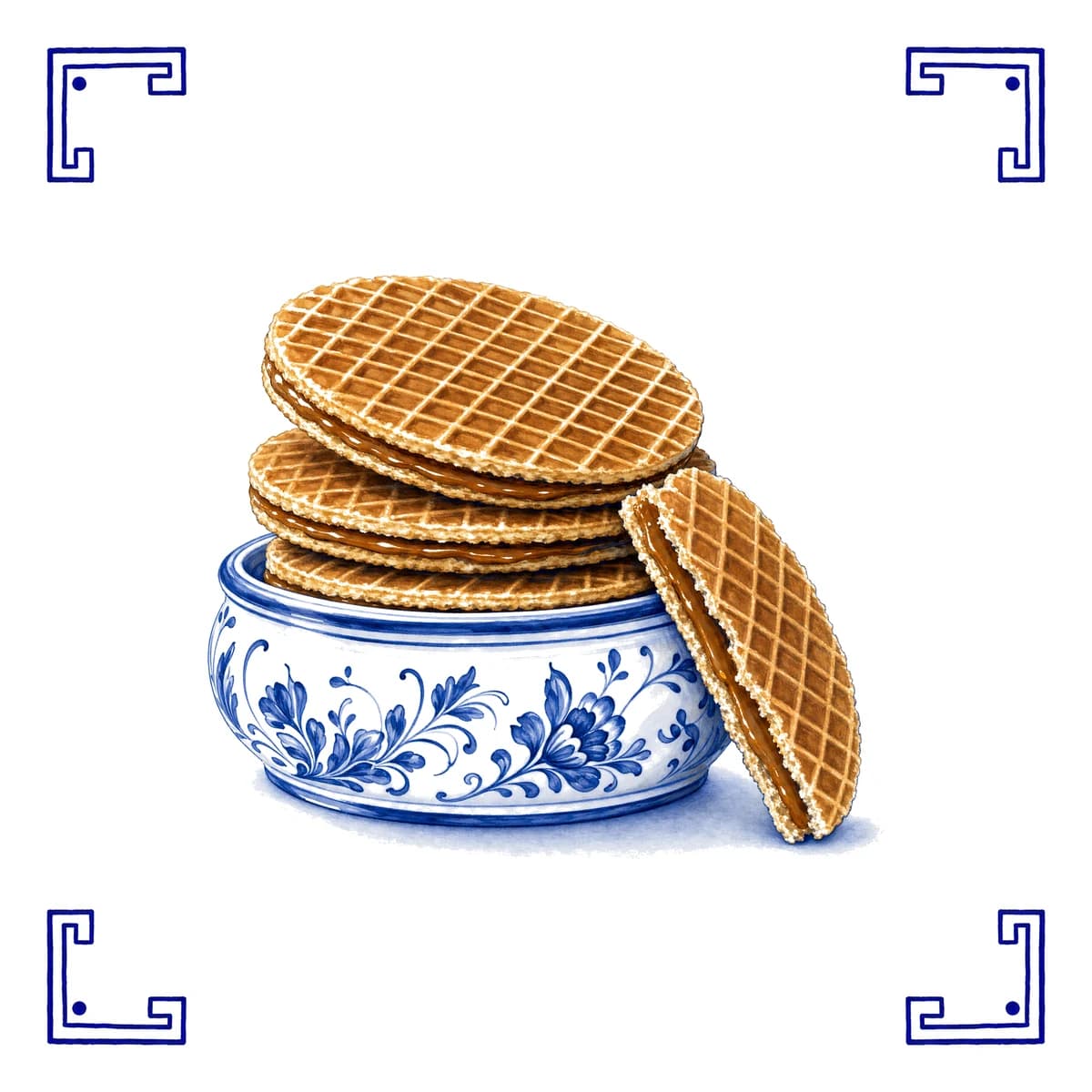 Stroopwafels – Delfter Blau Fliese