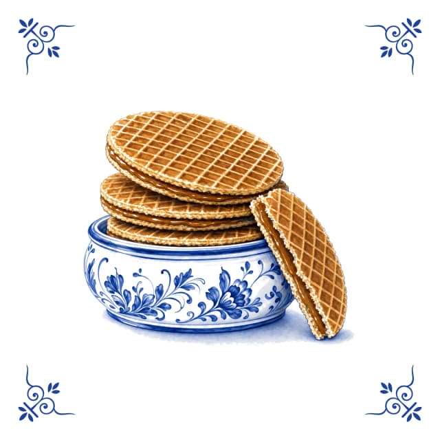 Stroopwafels, Delfter Blau Fliese