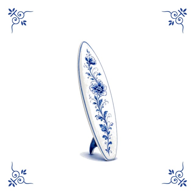 Surfbrett, Delfter Blau Fliese