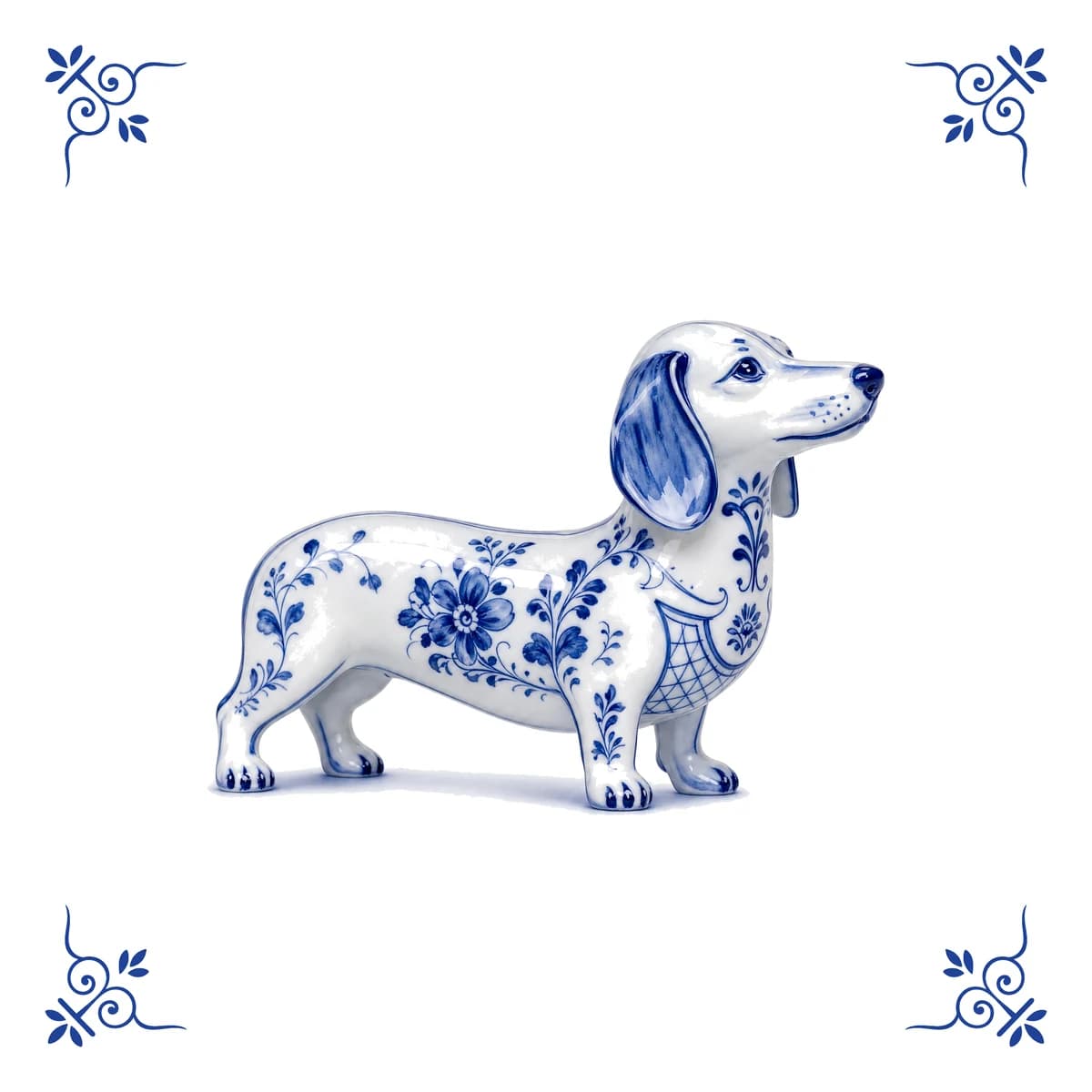 Dackel – Delfter Blau Fliese