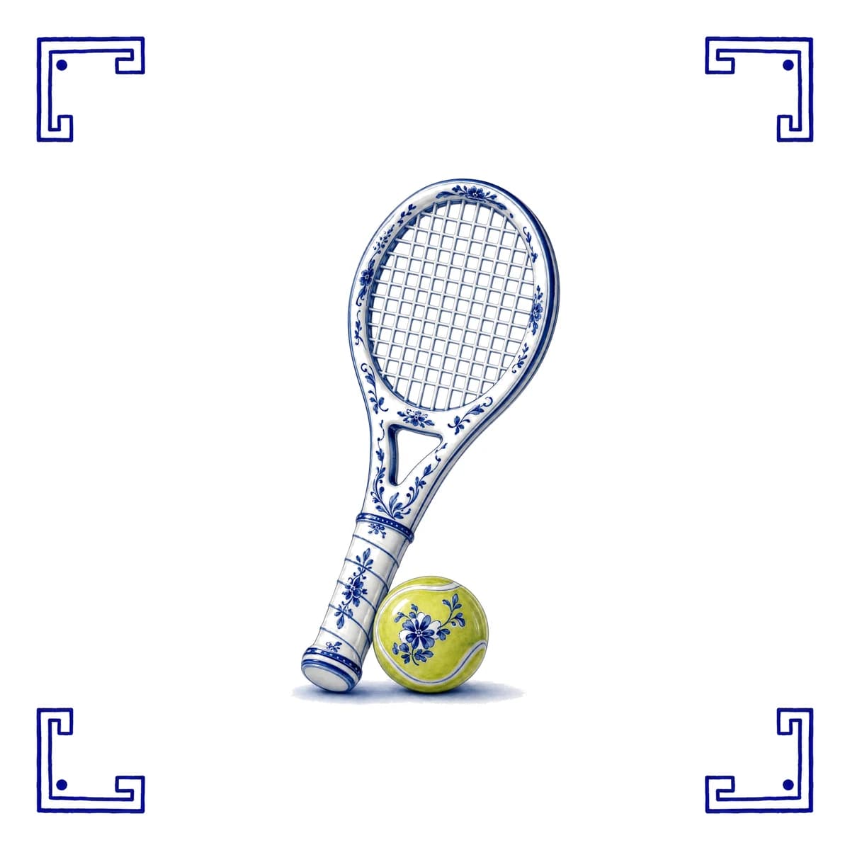 Tennisschläger – Delfter Blau Fliese